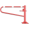 Swiveling gates | to be fixed by plugs, hot-dip galvanized and red coated with white reflecting rings | total width: 1500 mm | with triangular lock